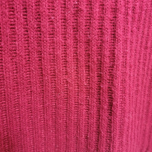 Style & Co Turtleneck Sweater Textured Red Fair Isle XL Pullover Jumper 549 - Picture 7 of 11